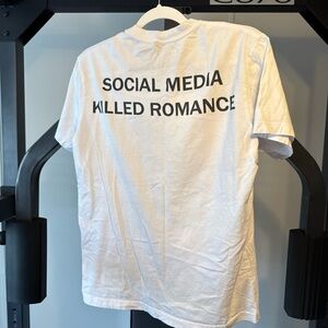 White “Social Media Killed Romance” T shirt. Perfect condition. Worn once.